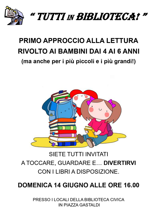 Domenica 14 giugno Ore 16.00
Biblioteca Civica di Villata â€“ Piazza Gastaldi