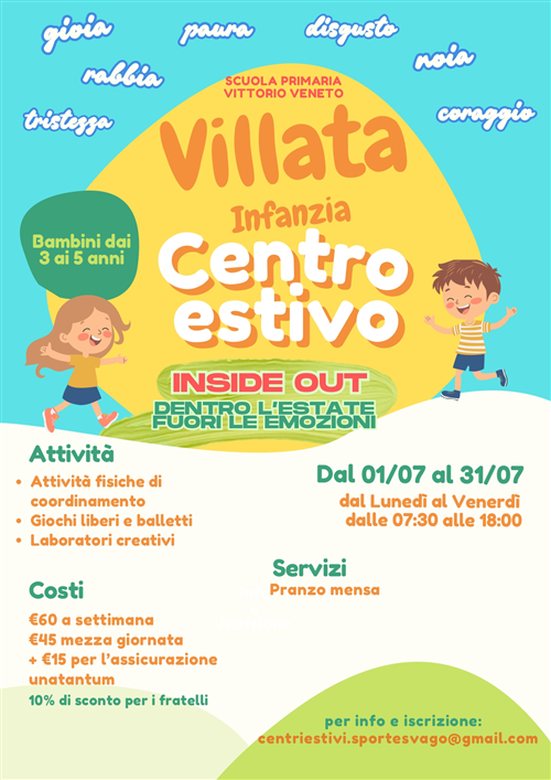 Centro estivo 2026 - Scuola dell'infanzia